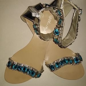 Turquoise High Ankle Sandals
